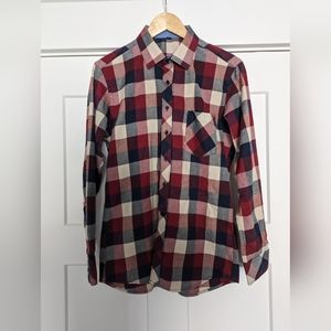 Japanese, heavy duty, red and blue flannel shirt, Size: M